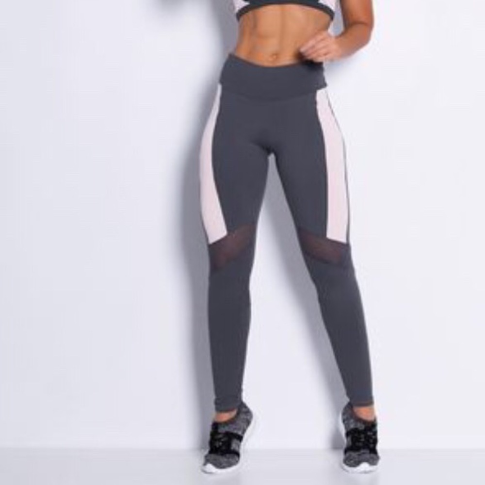 BRAZILIAN Side-mesh Legging Light Pink Line S/M